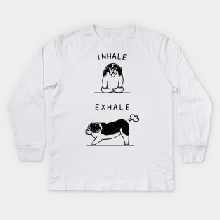 Inhale Exhale St. Bernard Kids Long Sleeve T-Shirt